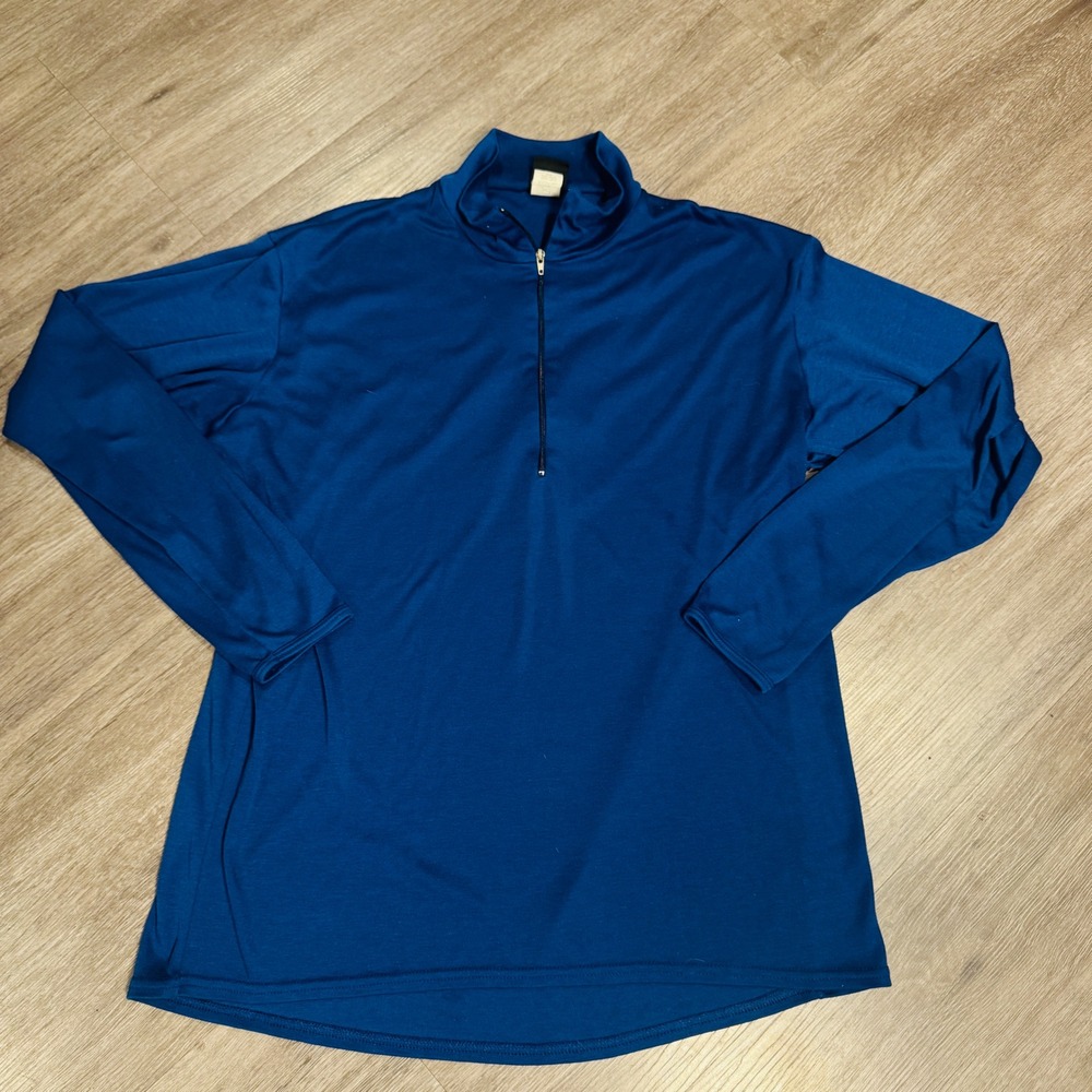 Patagonia Capilene Mens Large Blue Quarter Zip Pullover Long Sleeve Base USA